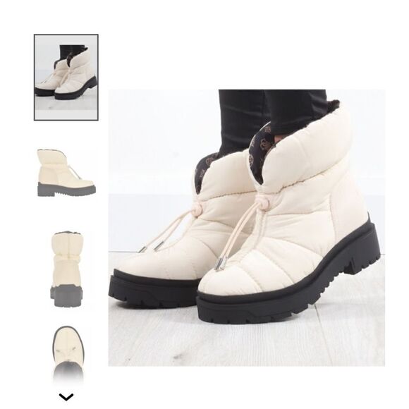 NWT Guess Women’s Leeda 2 Cold Weather Winter Snow Boots Ivory Size 9 - Picture 7 of 16